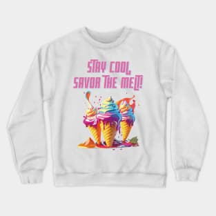 Summer Melting Delights: Tempting Ice Cream Treat Crewneck Sweatshirt